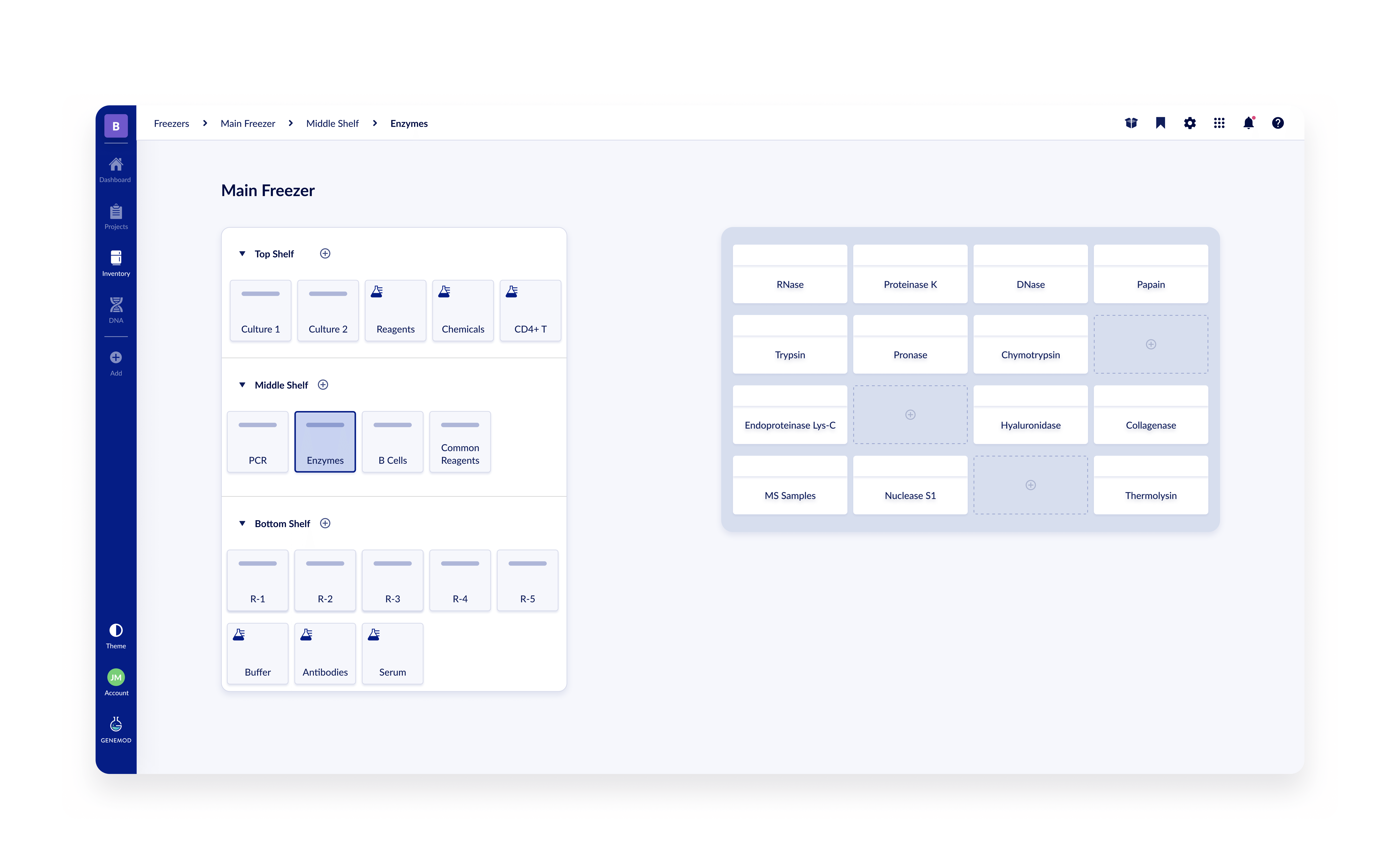 freezer rack example page