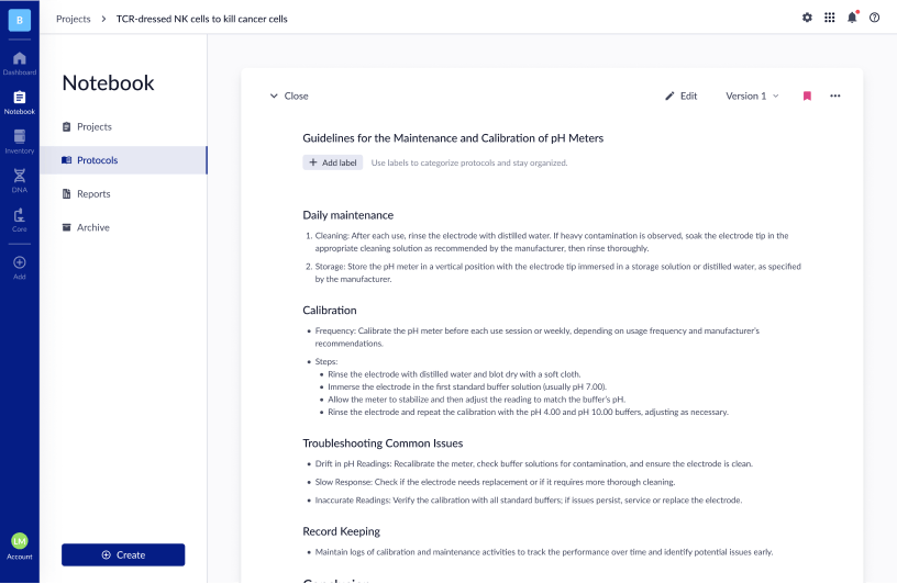 ELN Folder Overview