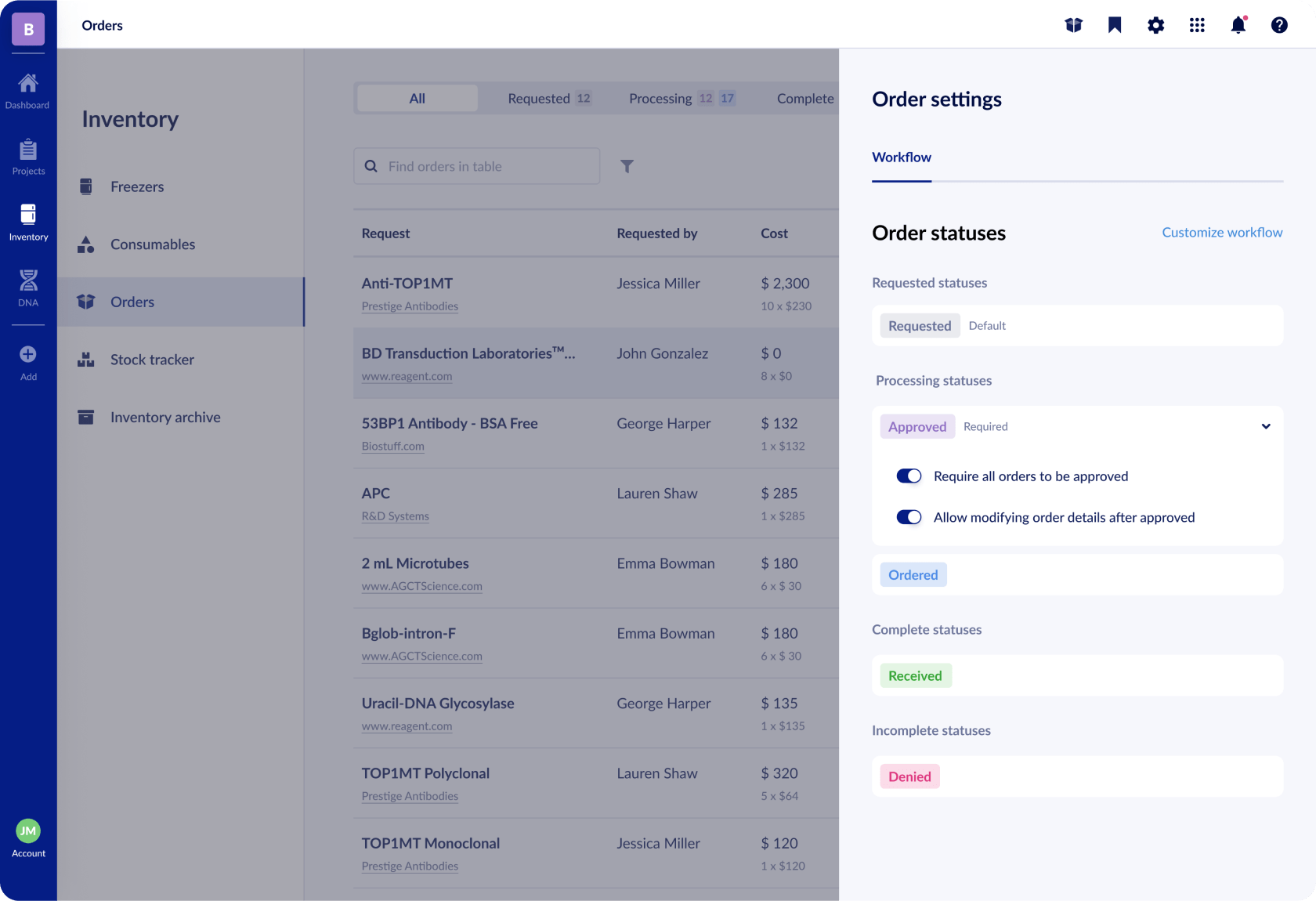 Find orders quickly and customize workflows 