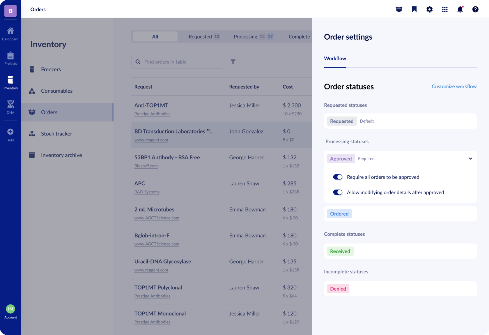 Easily Manage and Submit Orders