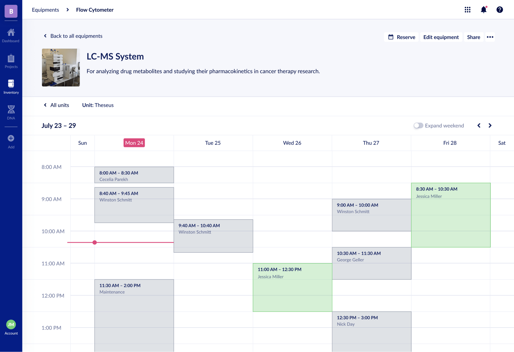 Visualize Instrument Availability and Scheduling